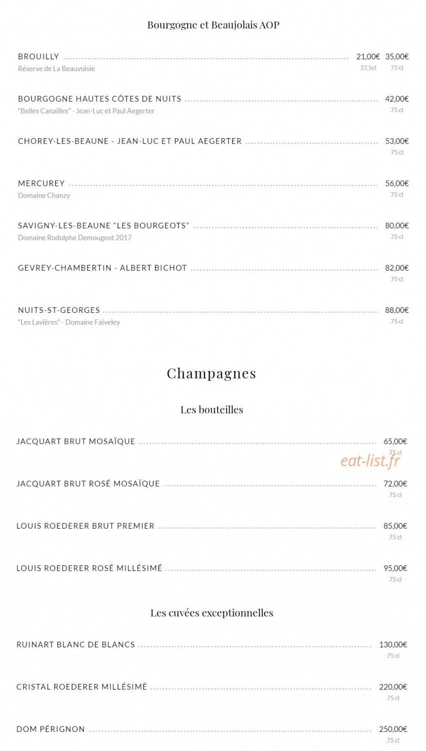 Brasserie Bofinger — carte page 18