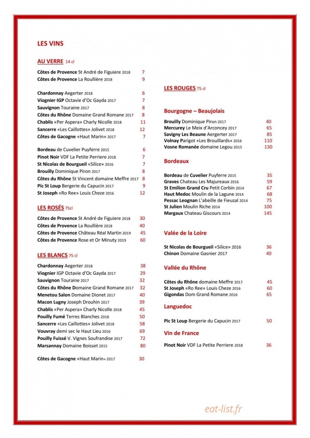 Café Beaubourg — carte page 3