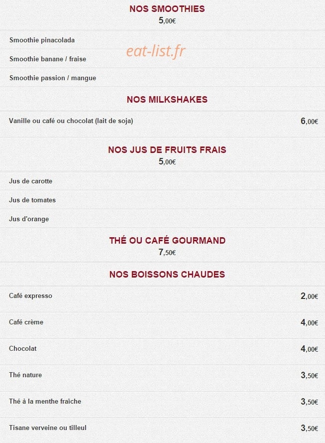 Chez Hanna — carte page 7