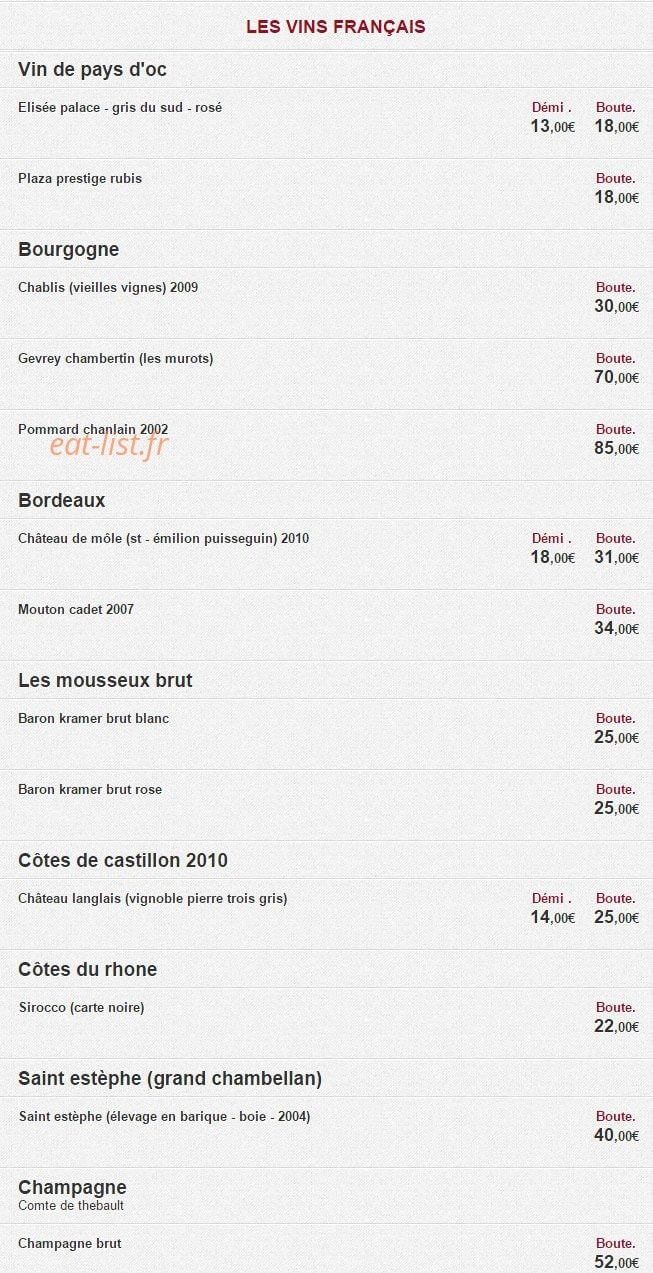 Chez Hanna — carte page 9