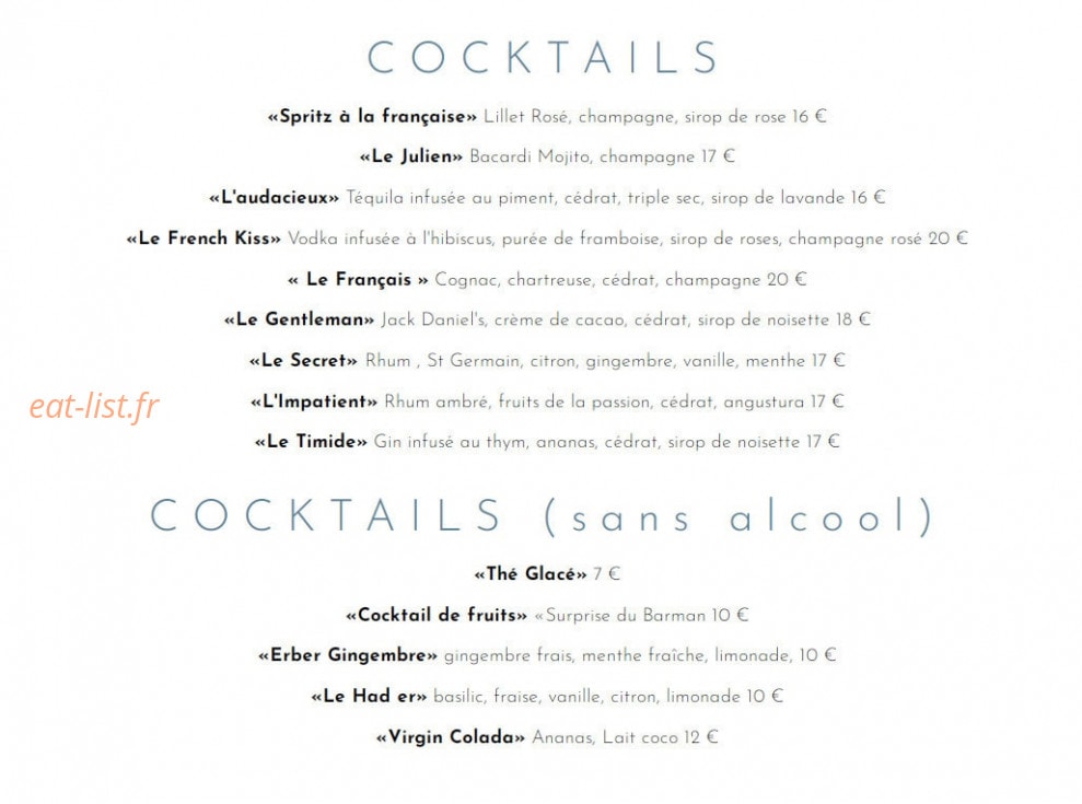 Chez Julien — carte page 8
