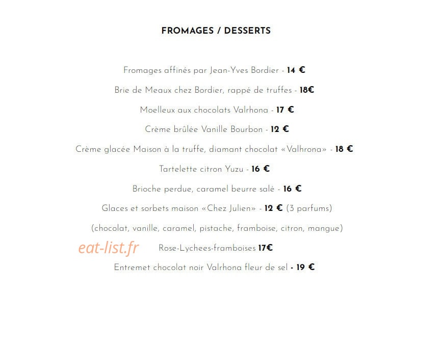Chez Julien — carte page 5