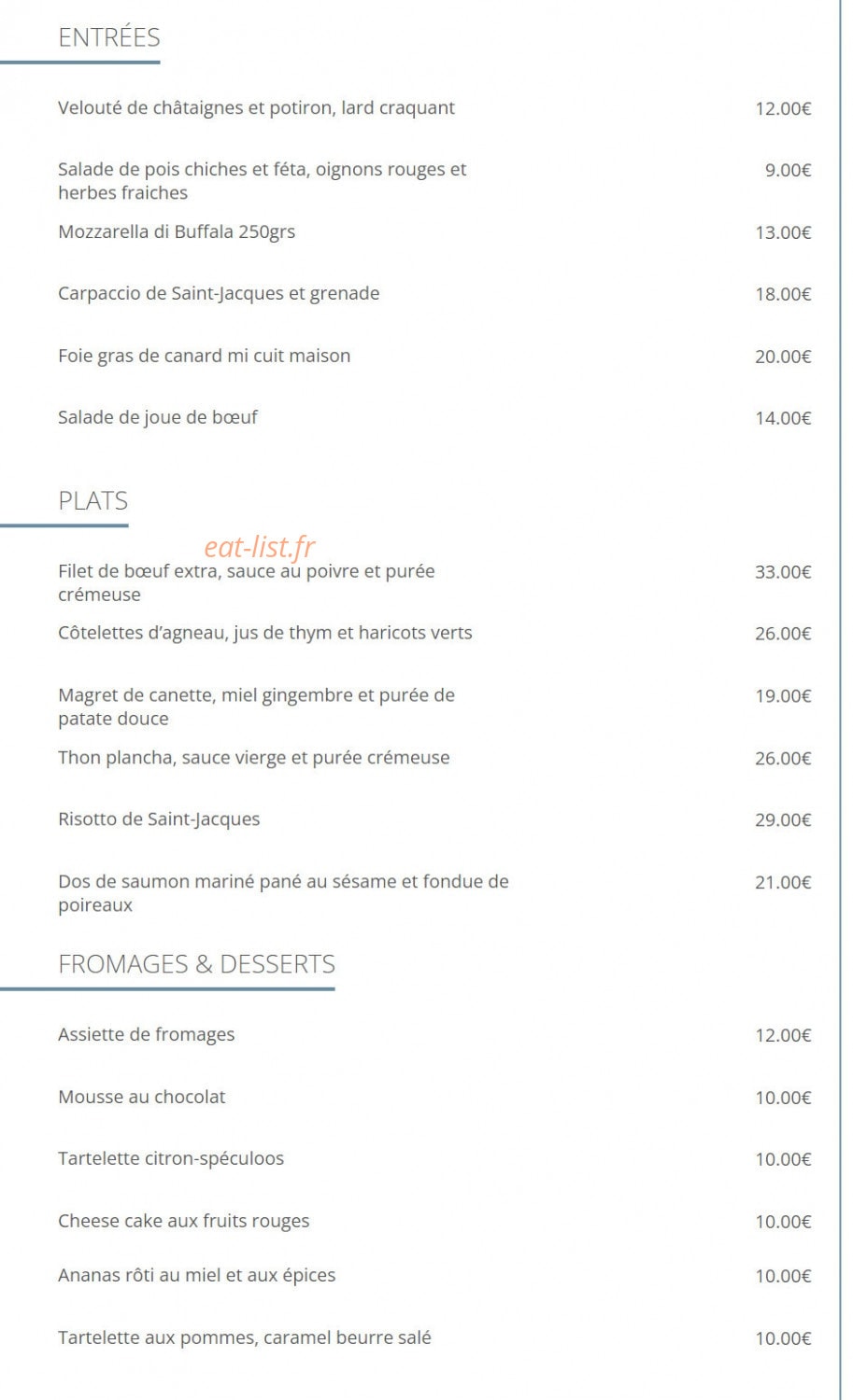 Chez mademoiselle — carte page 1