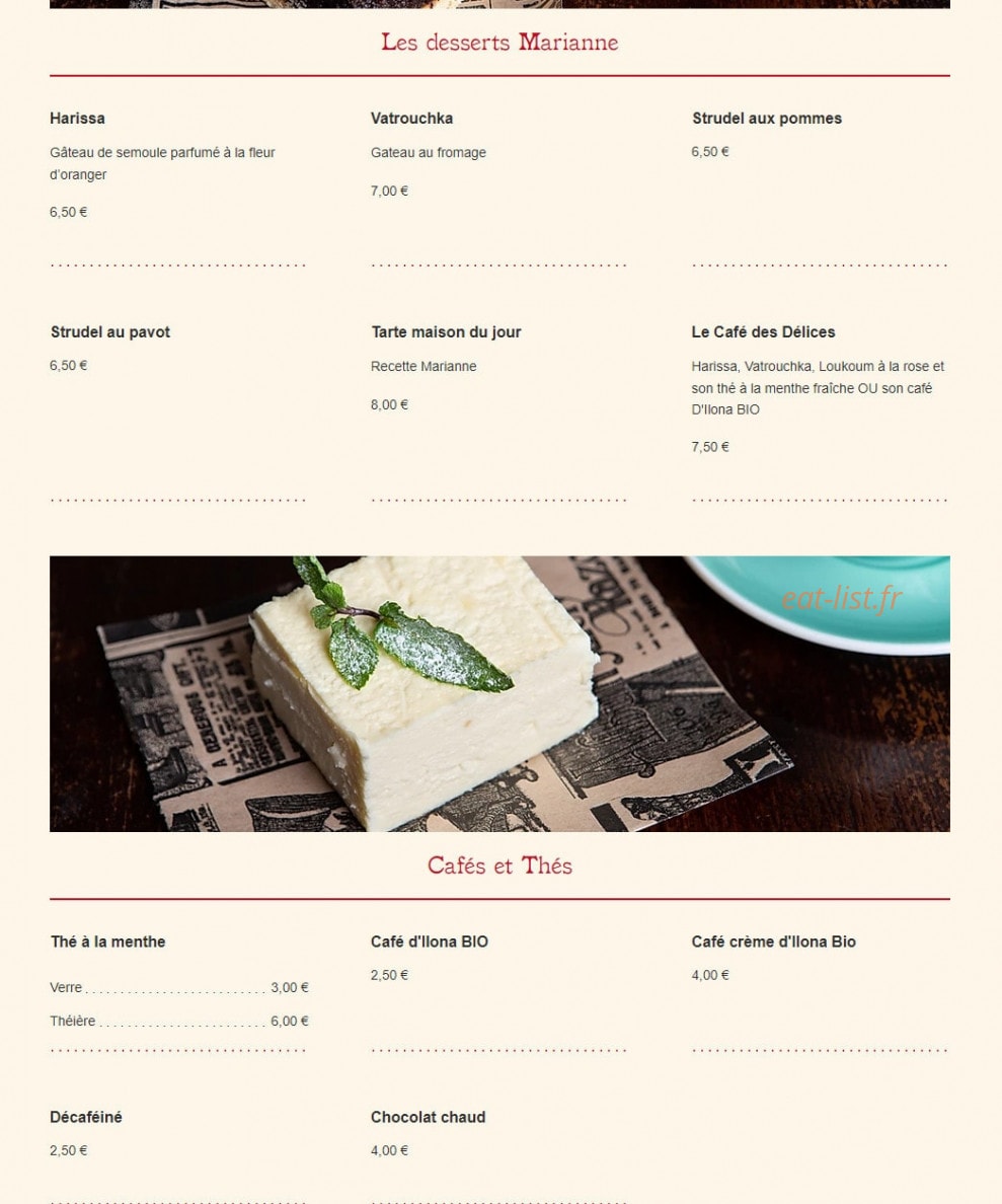 Chez  Marianne — carte page 4