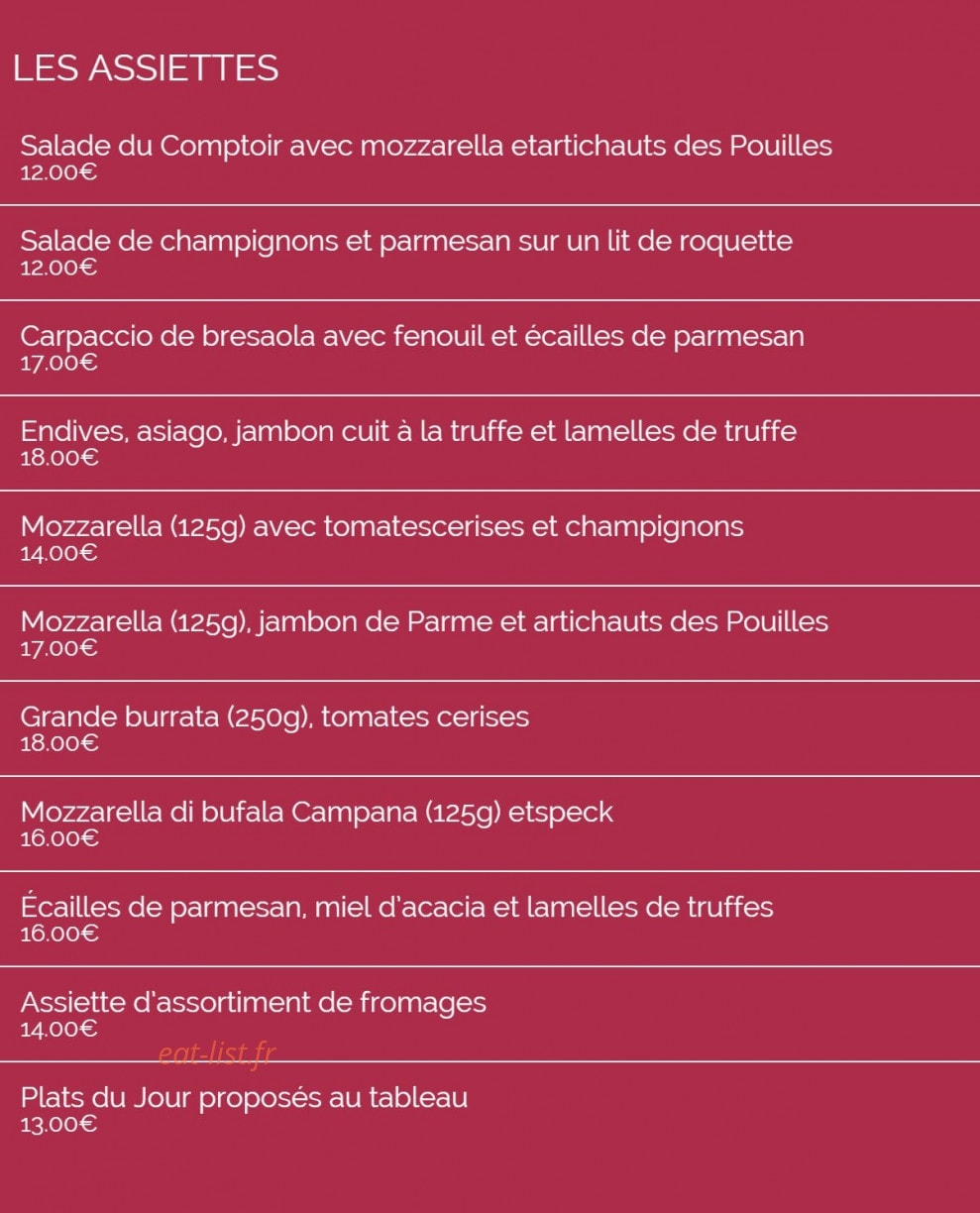 Comptoir Gourmet — carte page 2