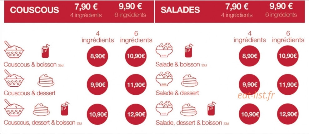 Cous'Mania — carte page 1