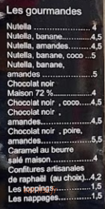 Crêperie île saint louis — carte page 3