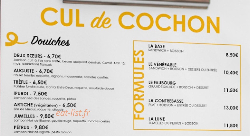 Cul de Cochon — carte page 1