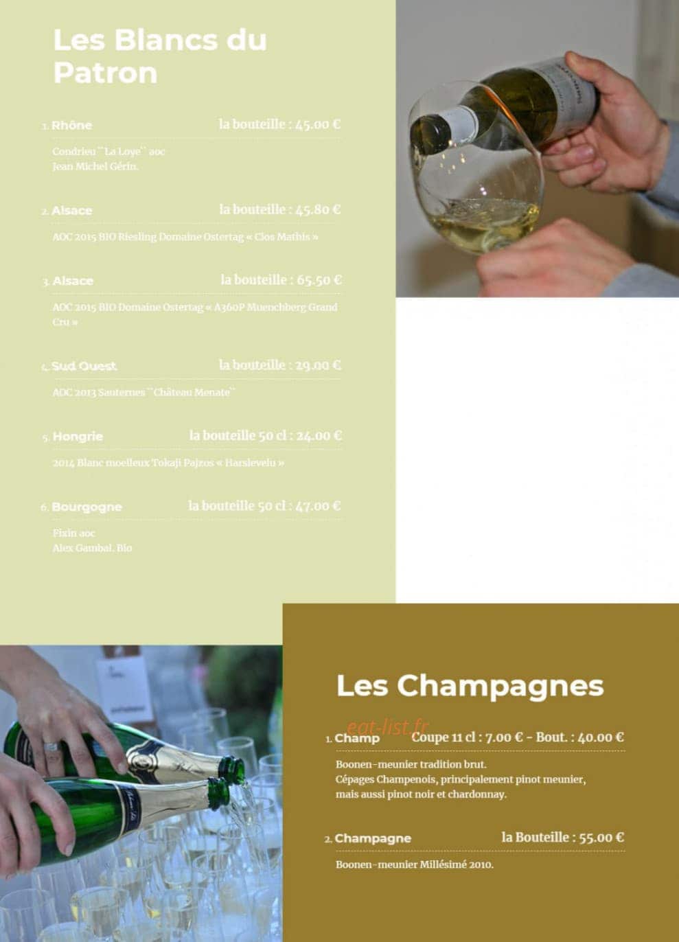 Dame Tartine — carte page 16