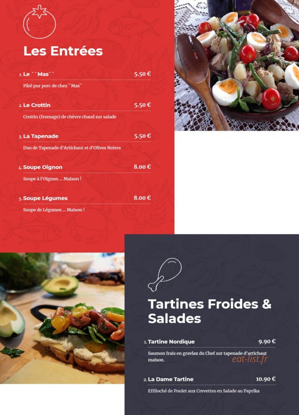 Dame Tartine — carte page 1