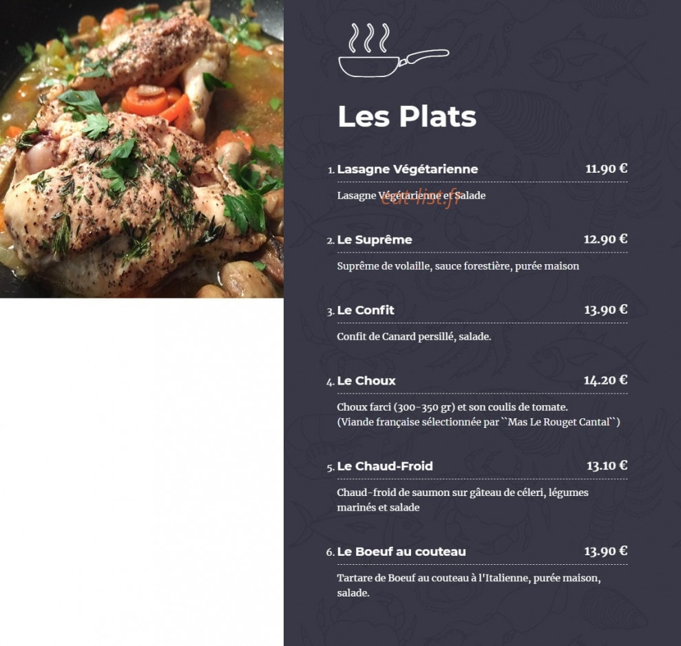 Dame Tartine — carte page 3