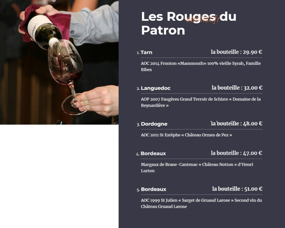 Dame Tartine — carte page 15