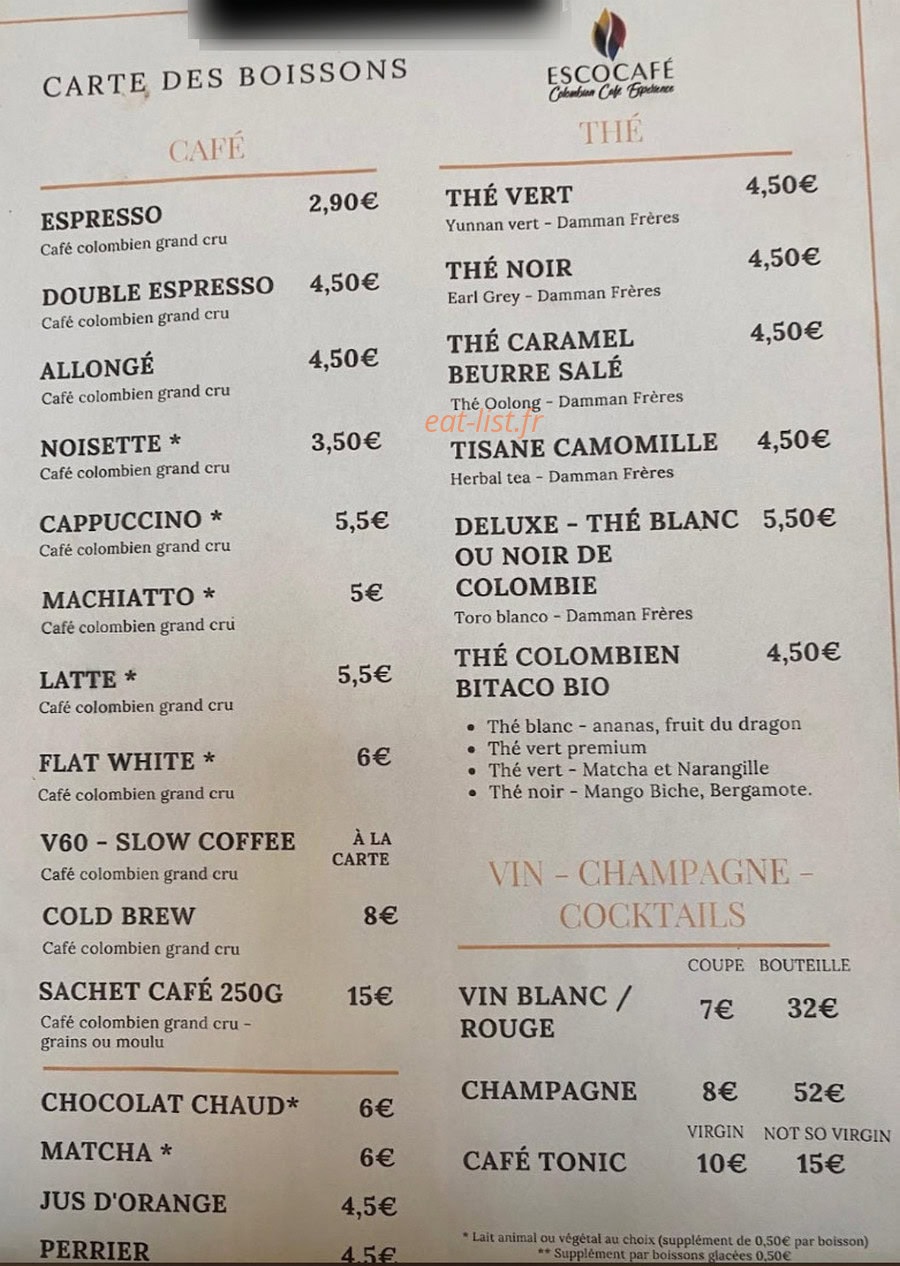 Escocafé — carte page 2