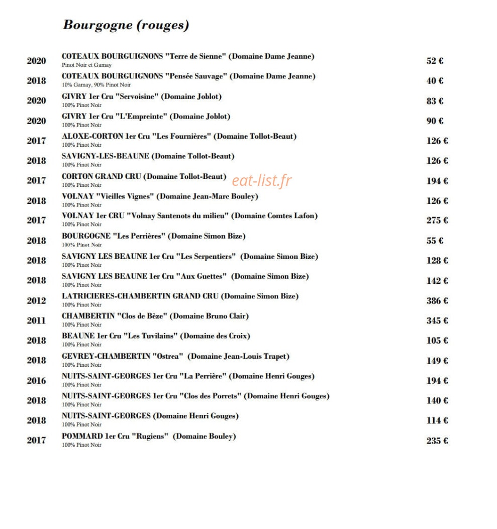 Grande Brasserie — carte page 10