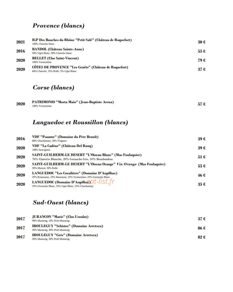 Grande Brasserie — carte page 3