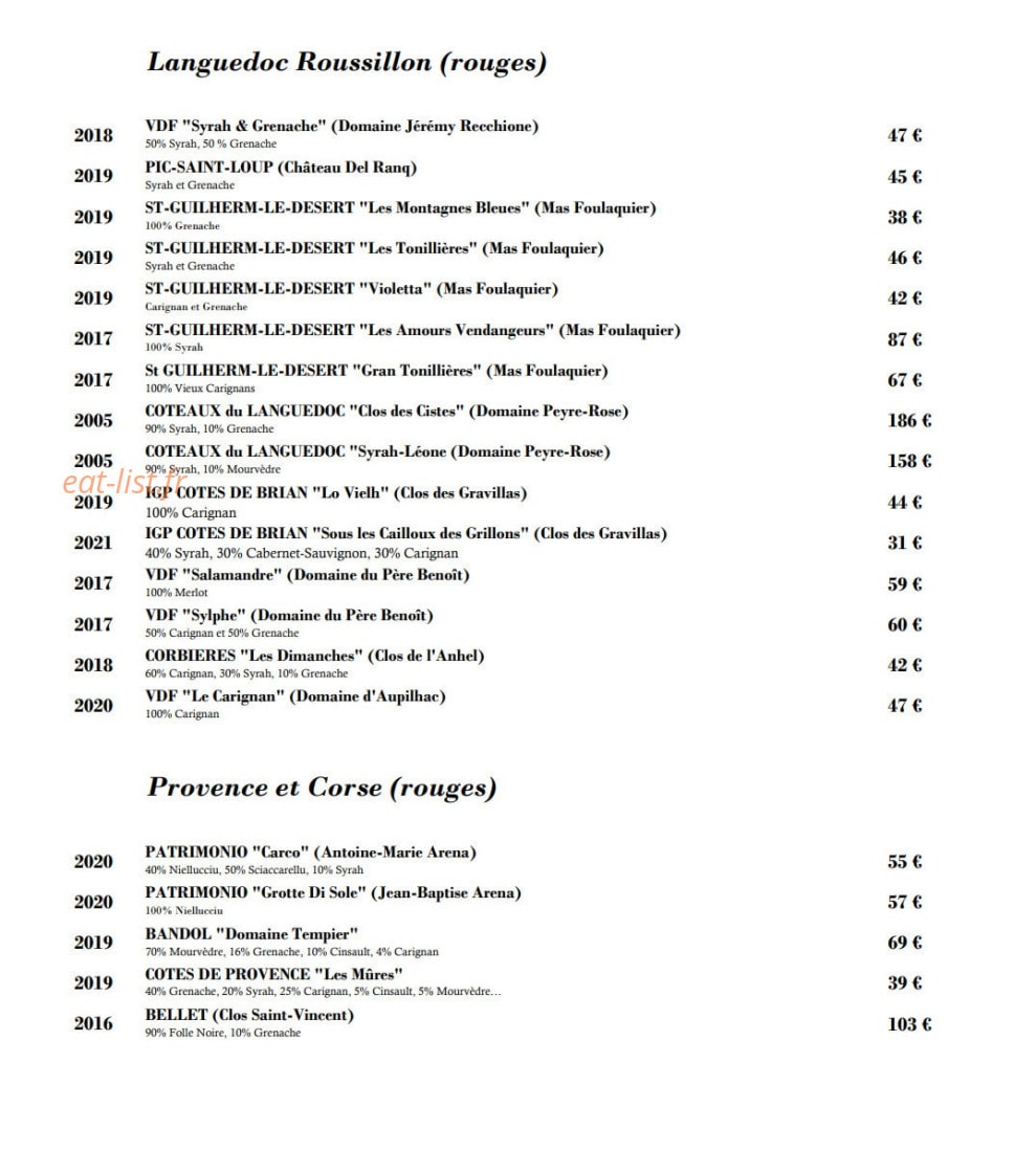 Grande Brasserie — carte page 7