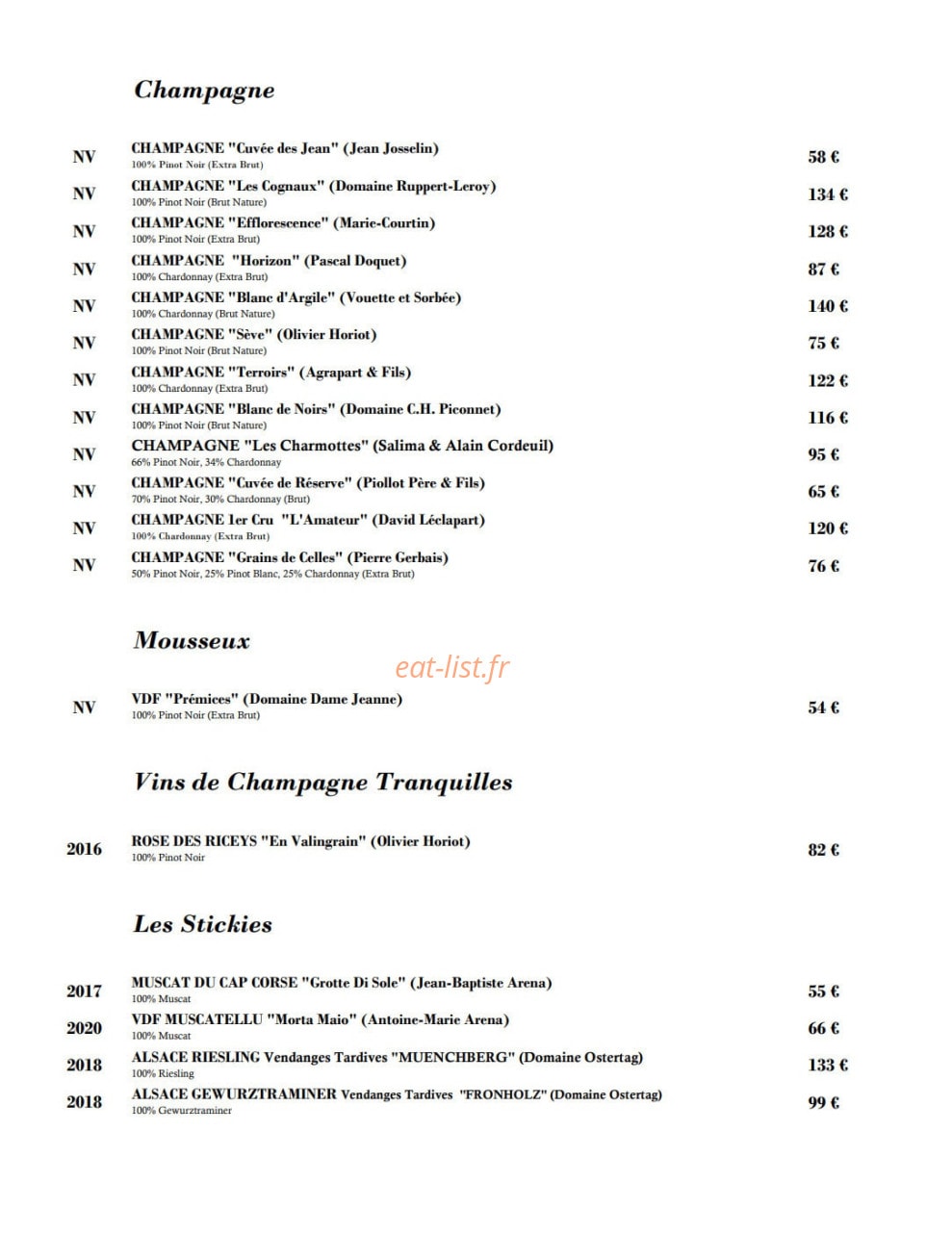 Grande Brasserie — carte page 2