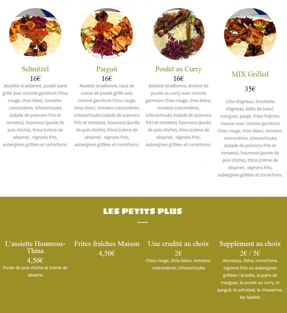 King Falafel Palace — carte page 3