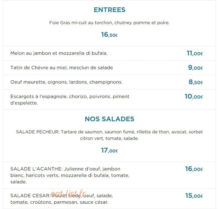 L'Acanthe — carte page 1