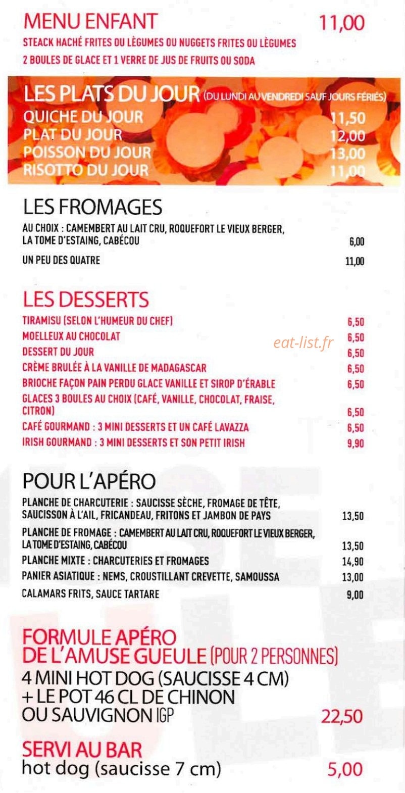 L'amuse Gueule — carte page 5