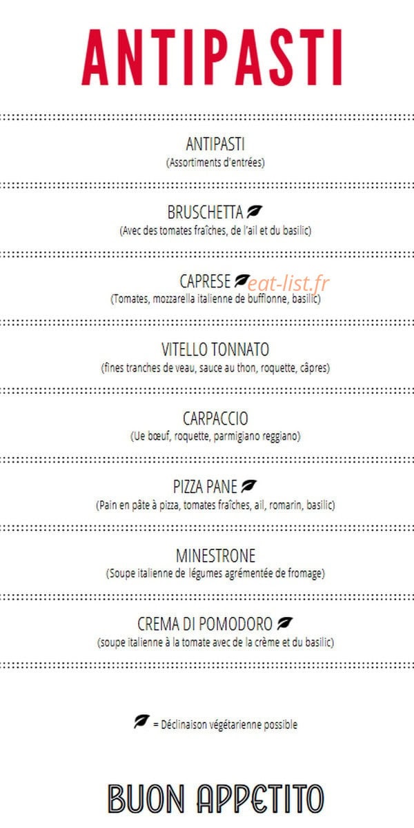 L'Osteria — carte page 1
