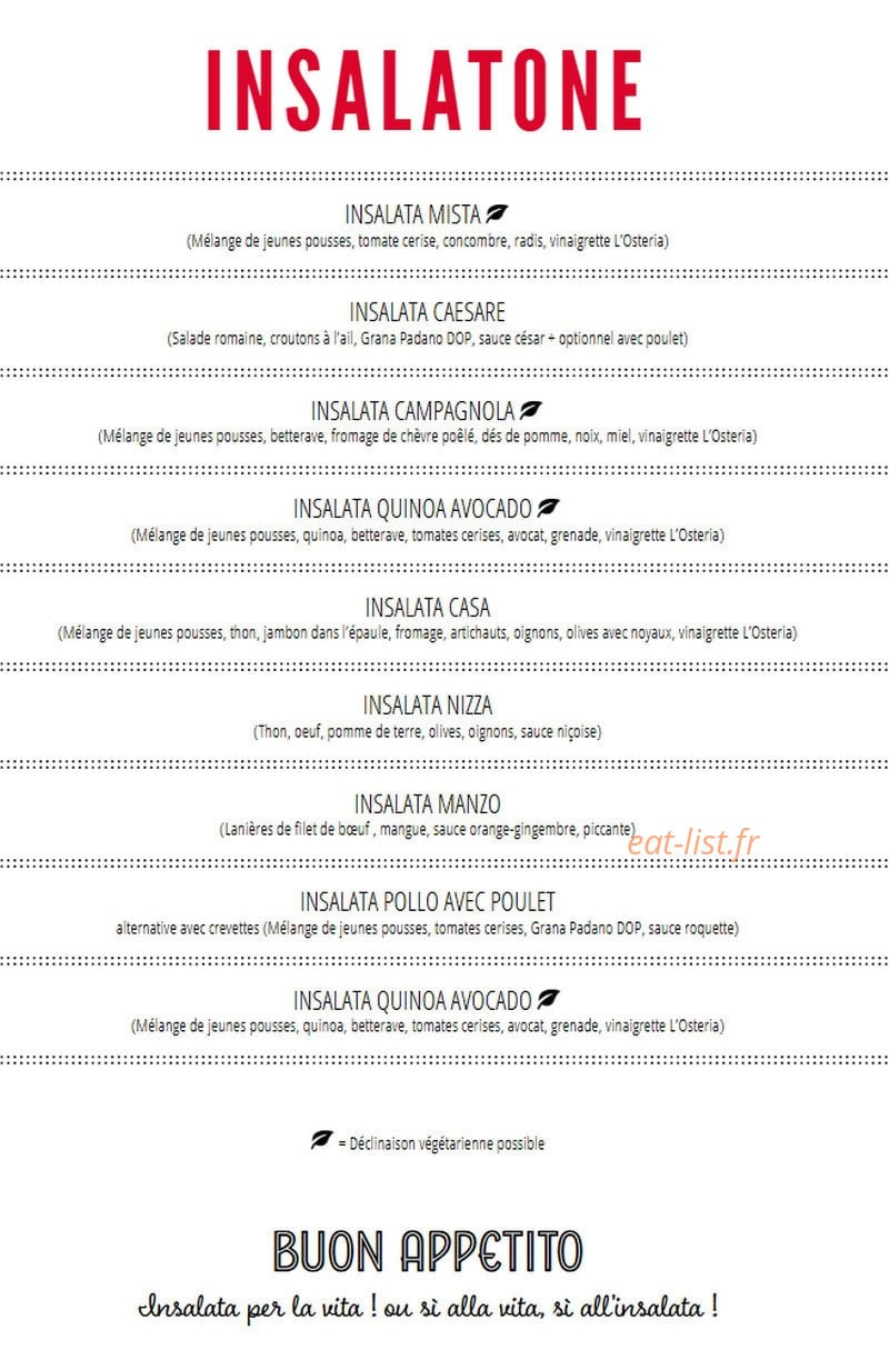 L'Osteria — carte page 2