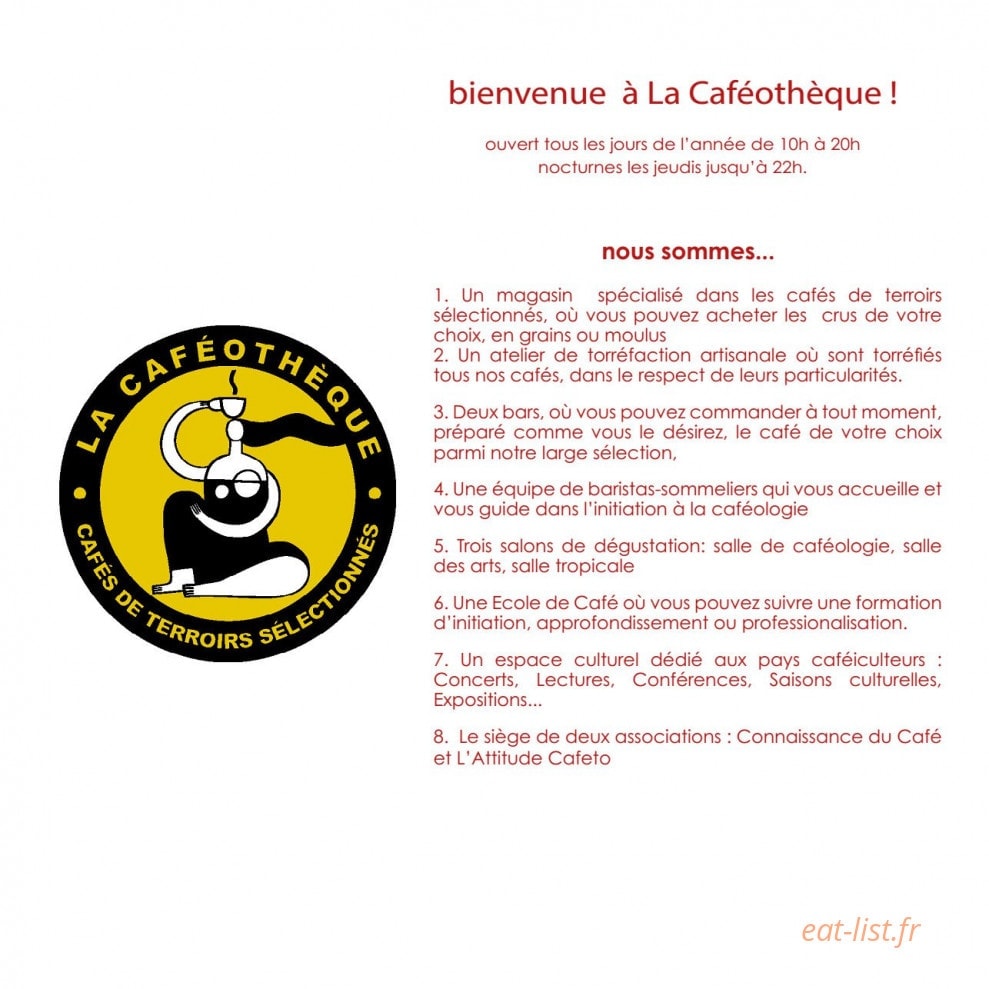 La Caféothèque — carte page 1