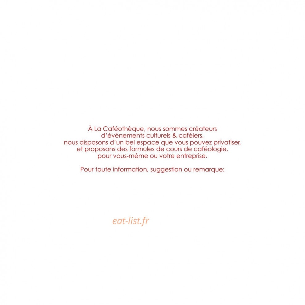La Caféothèque — carte page 7