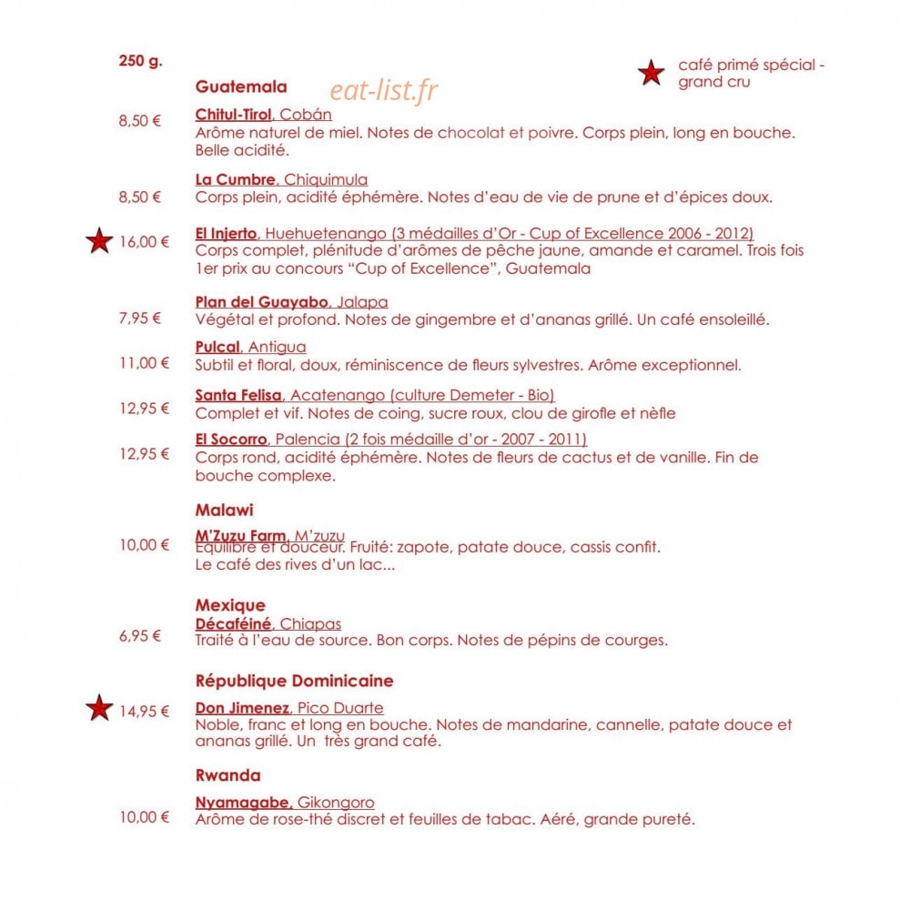 La Caféothèque — carte page 6