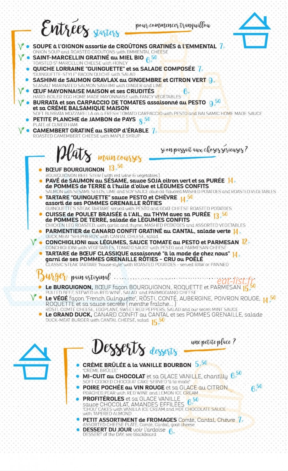 La French Guinguette — carte page 1