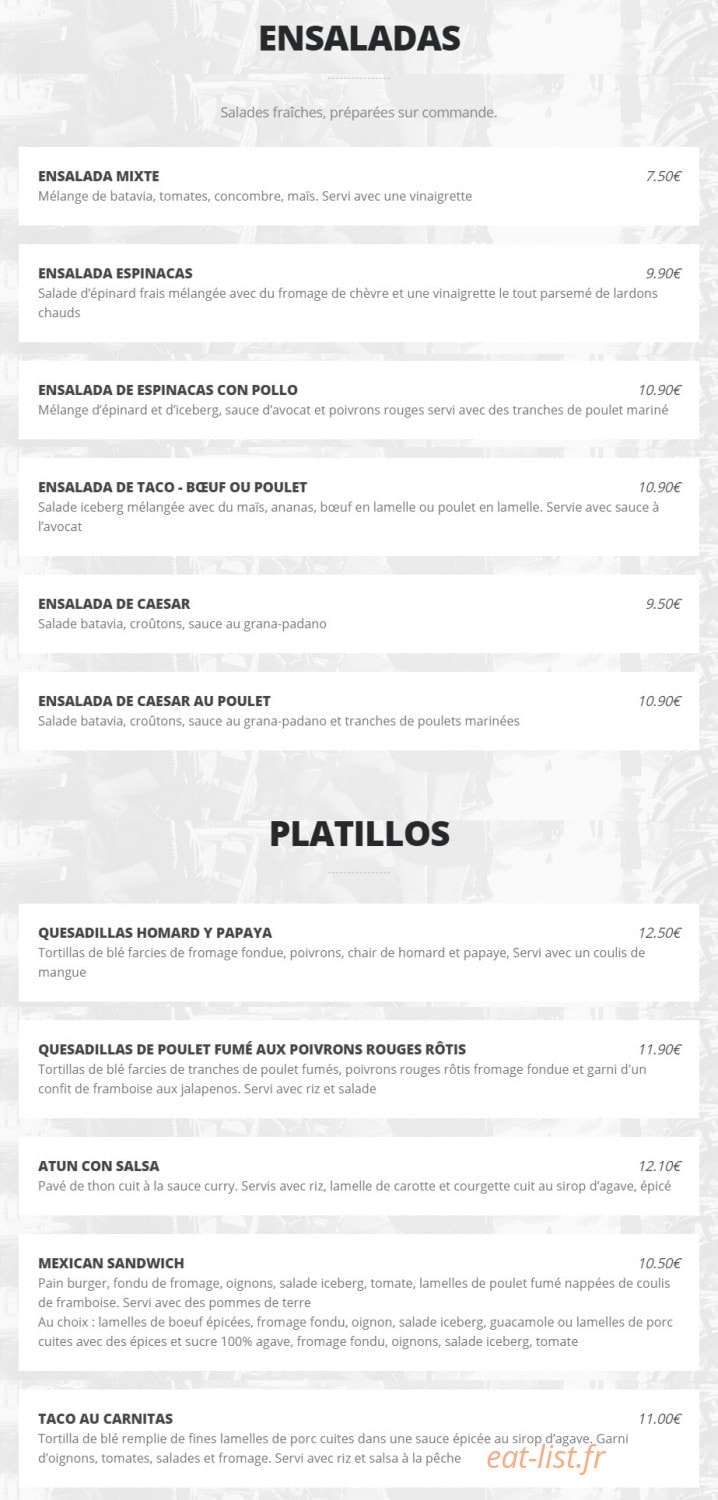 La Perla — carte page 3