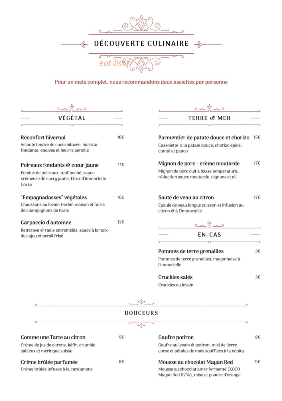 La Petite Expérience — carte page 1