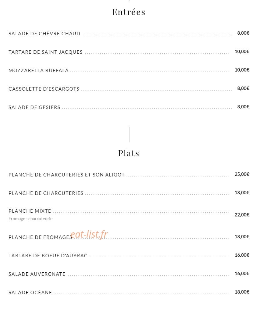 La Réserve Du Terroir — carte page 1