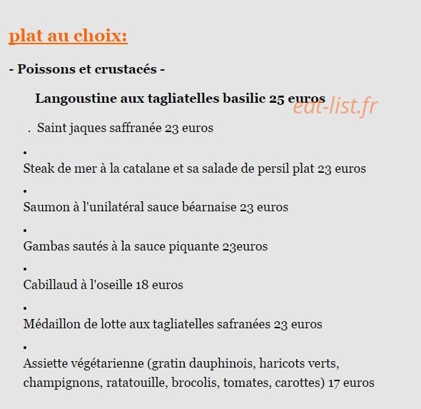 La Table des Gourmets — carte page 3
