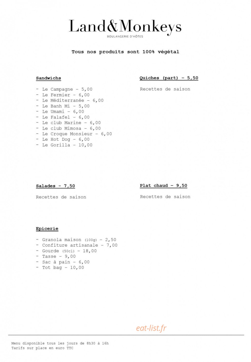 Land & Monkeys — carte page 3