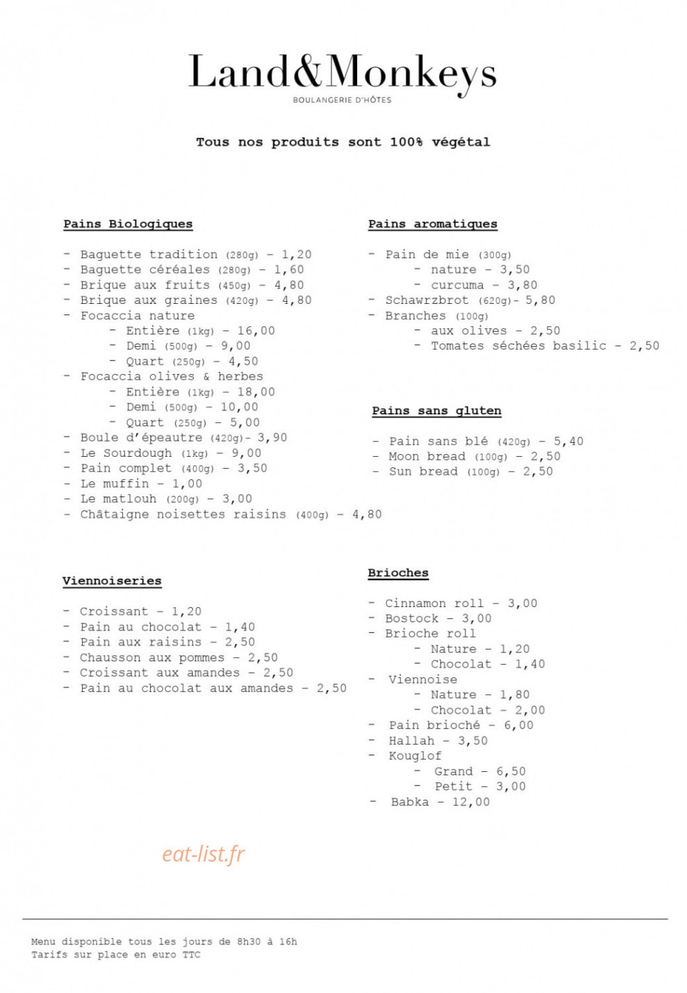 Land & Monkeys — carte page 1