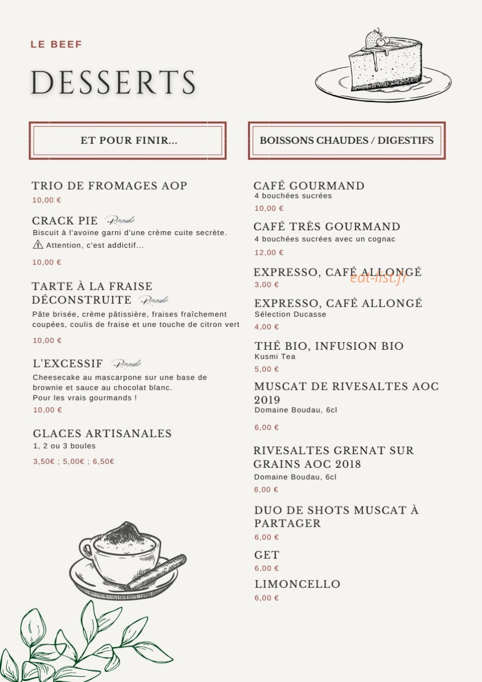 Le Beef — carte page 5