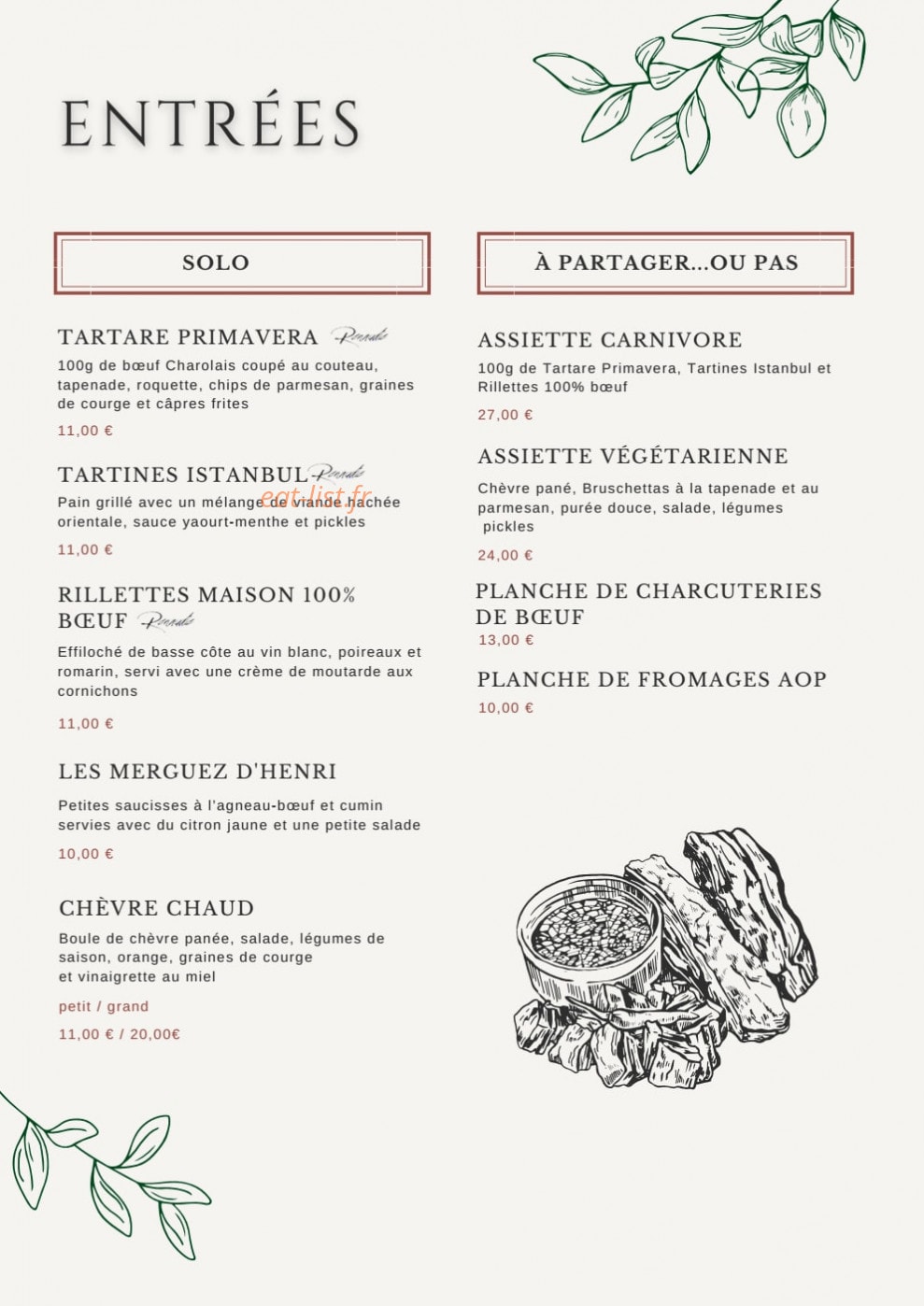 Le Beef — carte page 2
