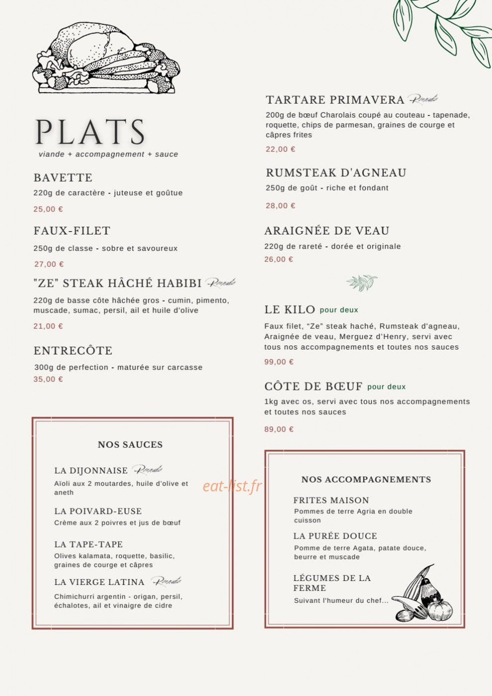 Le Beef — carte page 3