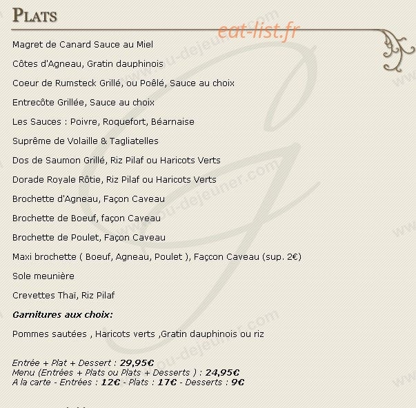 Le Caveau de l'Isle — carte page 2