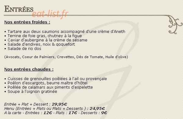 Le Caveau de l'Isle — carte page 1