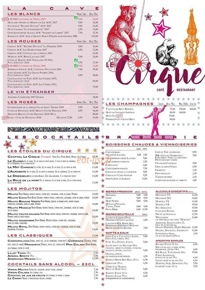 Le Cirque — carte page 2