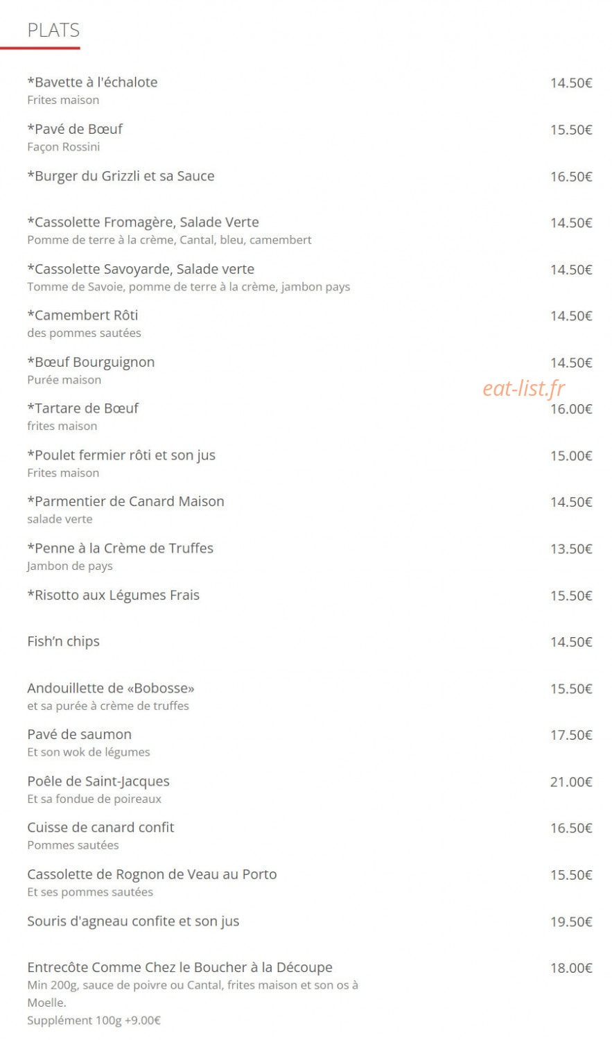 Le Grizzli café — carte page 4
