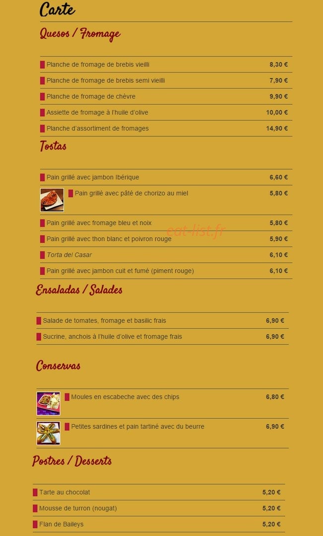 Le Jamoncito — carte page 1