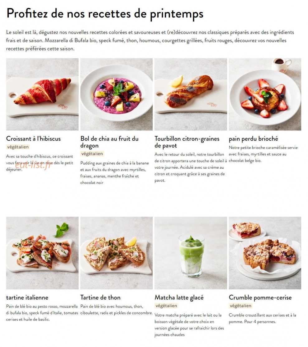 Le Pain Quotidien — carte page 2