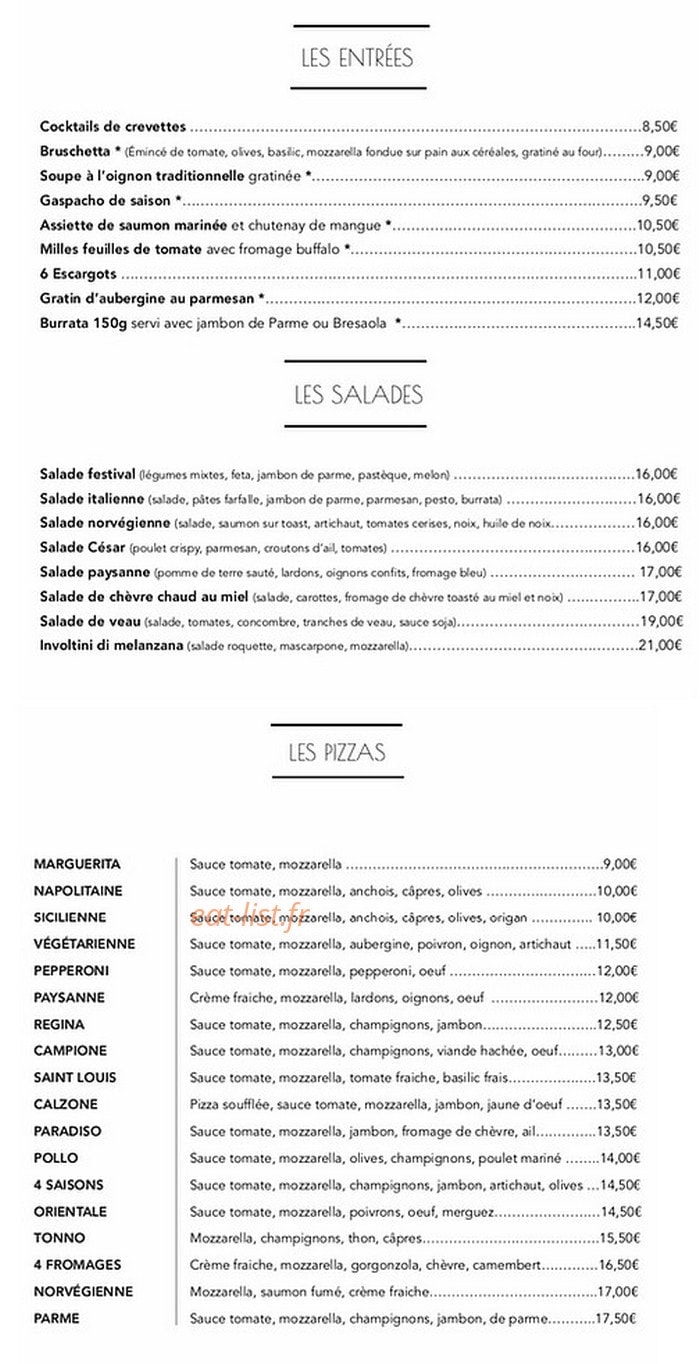 Le Paradiso — carte page 1