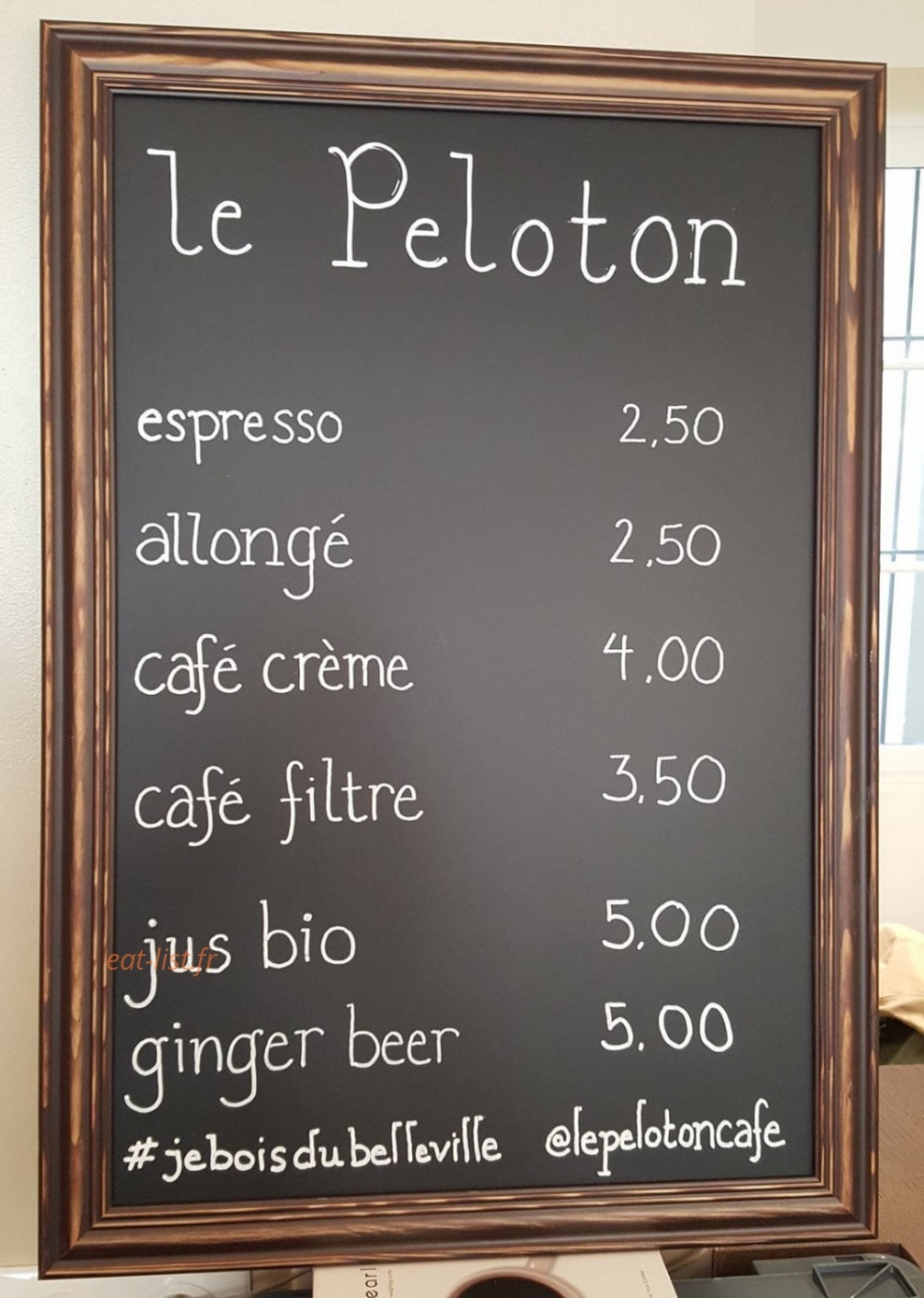 Le Peloton Café — carte page 1