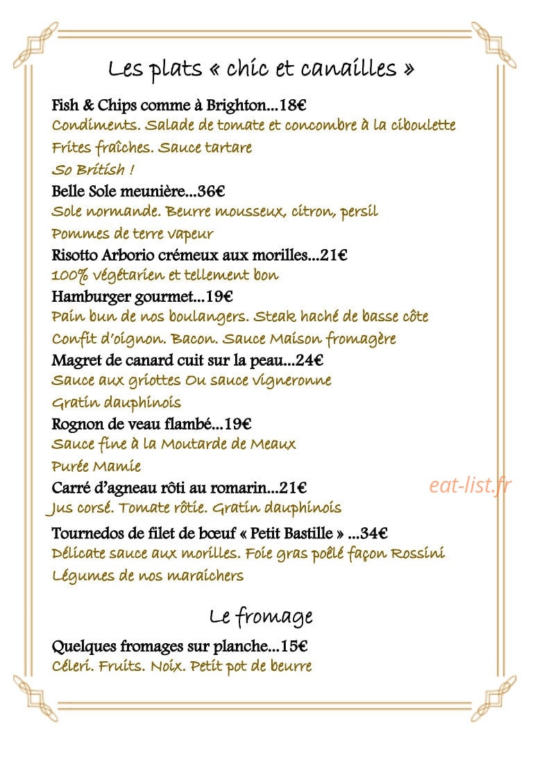 Le petit Bastille — carte page 2