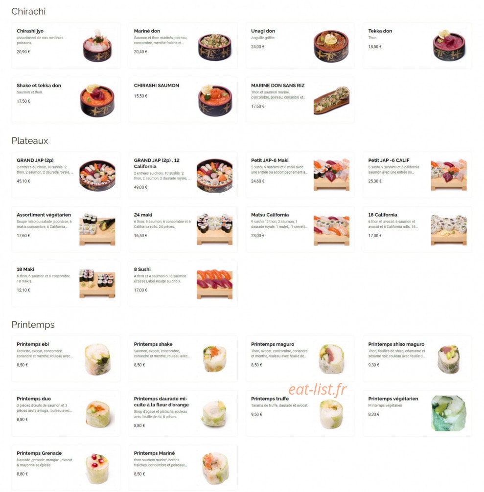 Le Petit Japonais — carte page 2