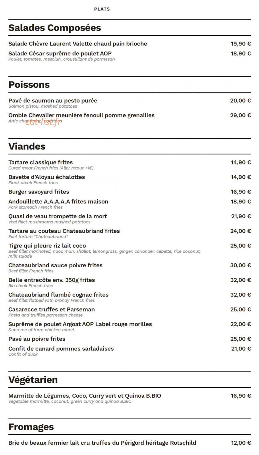 Le Petit Marcel — carte page 2